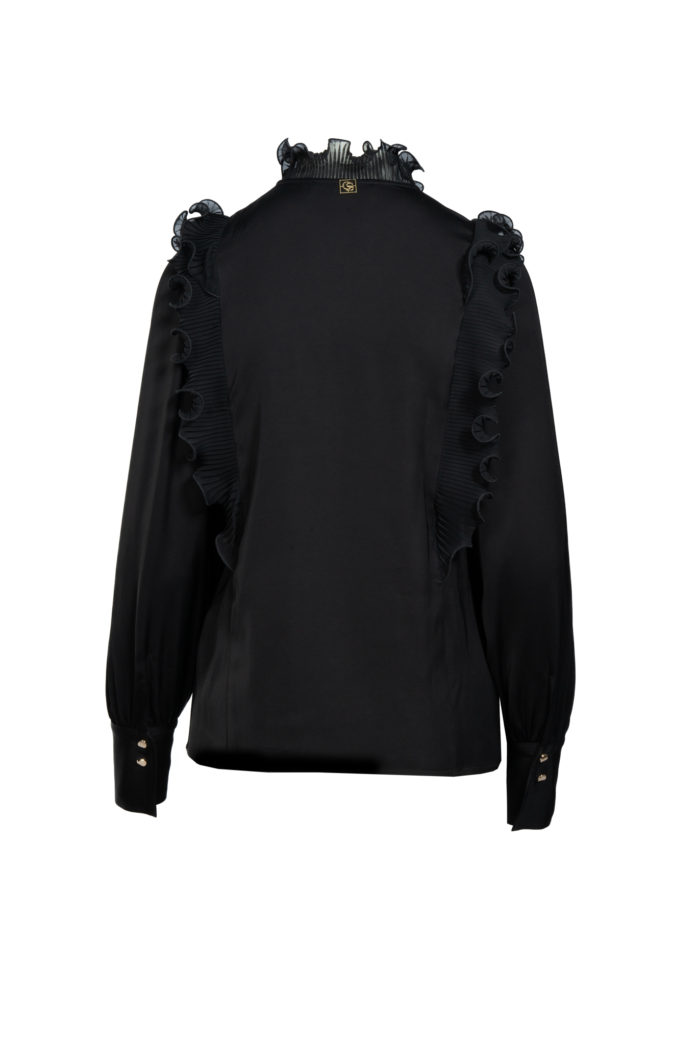 Anlassbluse aus Viskose mit Plissee-Falten