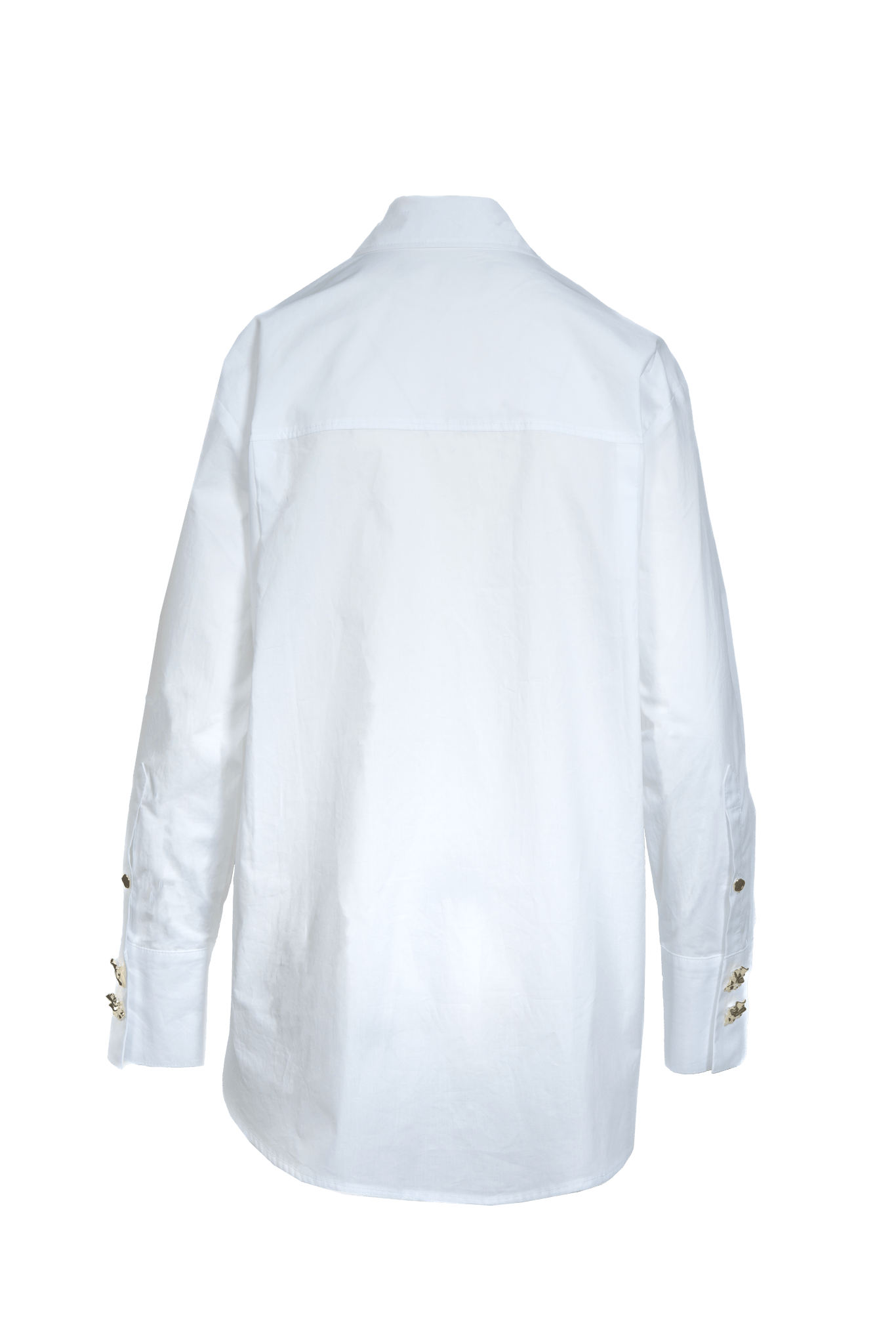 Oversized Hemdbluse aus Popelin - mit Brosche zum Knoten - Clara Siegenthaler GmbH
