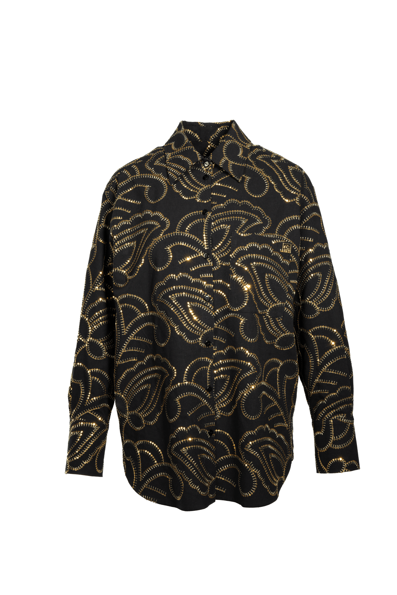 Oversized Hemdbluse aus bestickter Baumwolle - Clara Siegenthaler GmbH