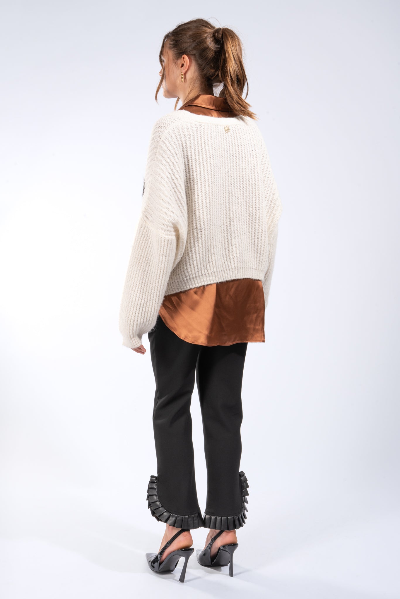 Strick-Cardigan mit Flower Application