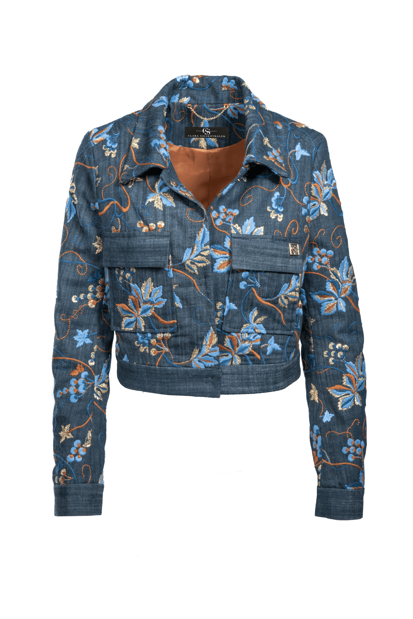 Kurzes Jäckchen aus besticktem Denim - Clara Siegenthaler GmbH