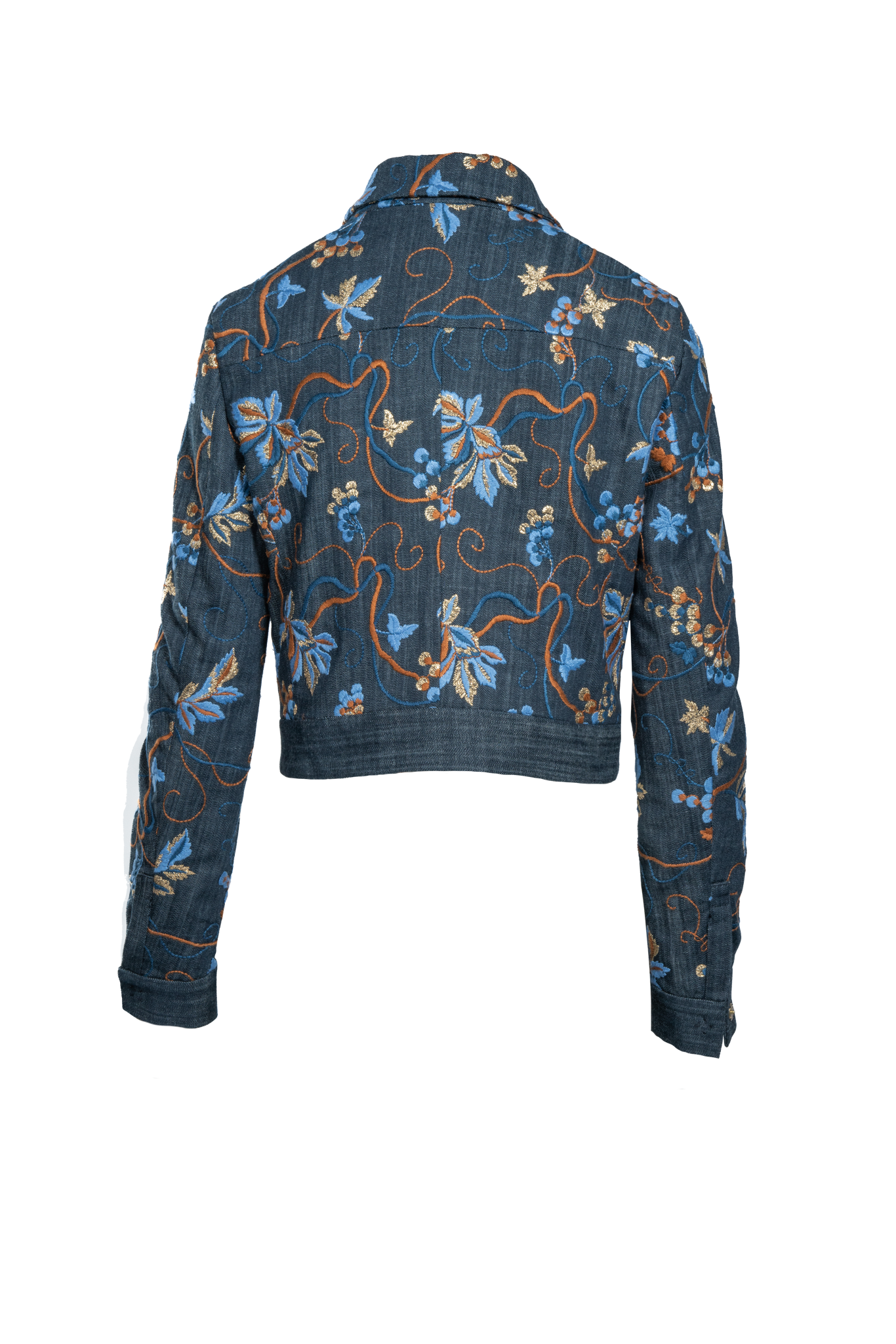 Kurzes Jäckchen aus besticktem Denim