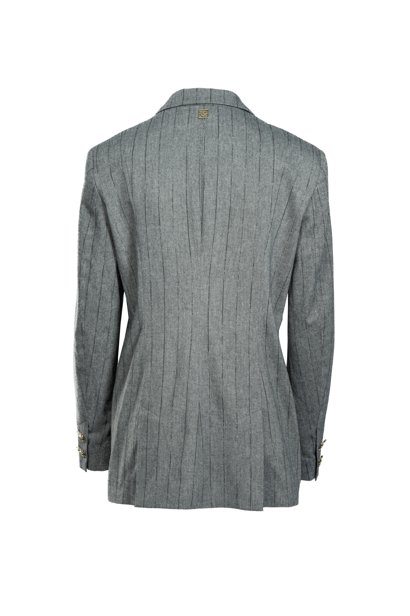 Oversized Blazer im Nadelstreifen Look mit zartem Lurex