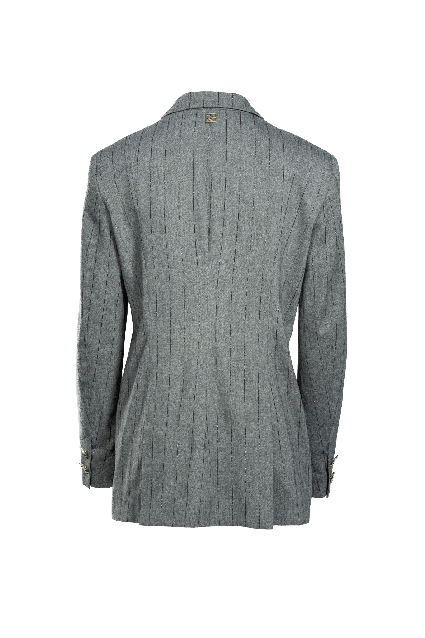 Oversized Blazer im Nadelstreifen Look mit zartem Lurex - Clara Siegenthaler GmbH