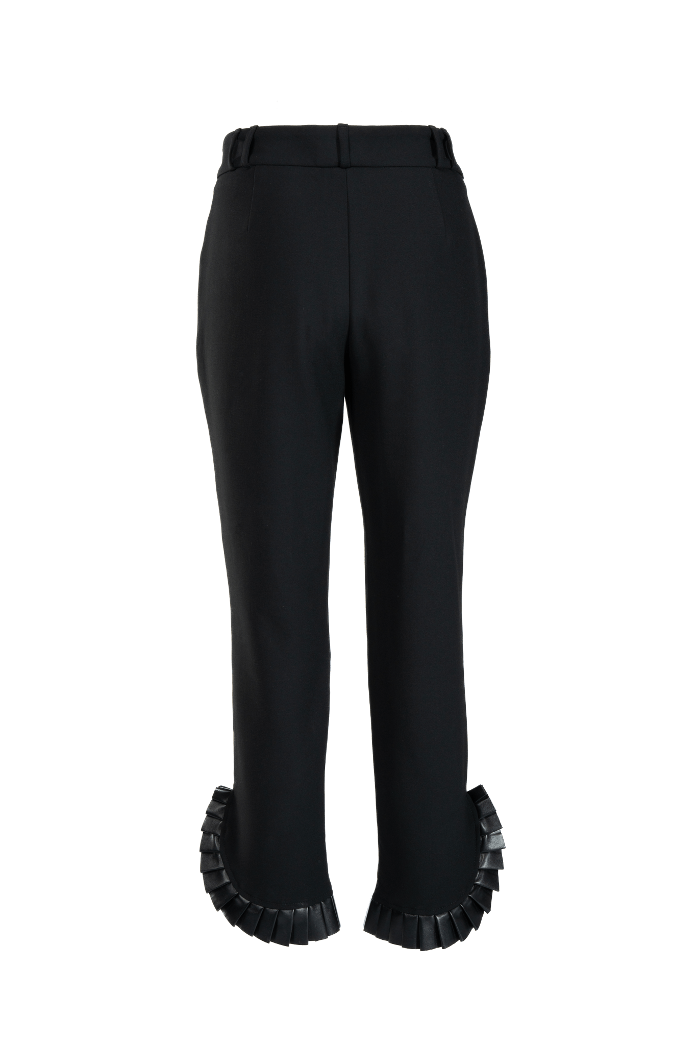 Enge Hose mit Falten aus veganem Leder - knitterfrei - Clara Siegenthaler GmbH