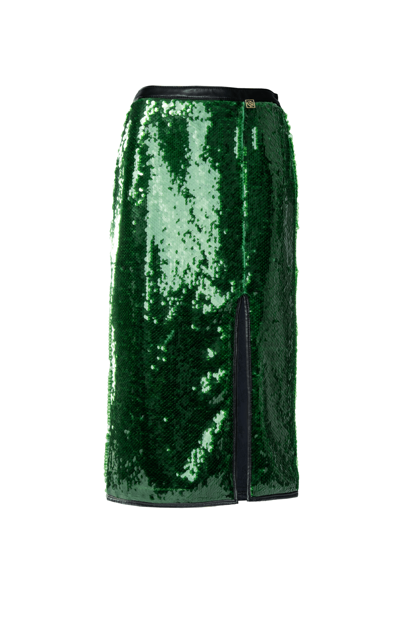 Paillettenrock gepatcht mit veganem Leder - Clara Siegenthaler GmbH