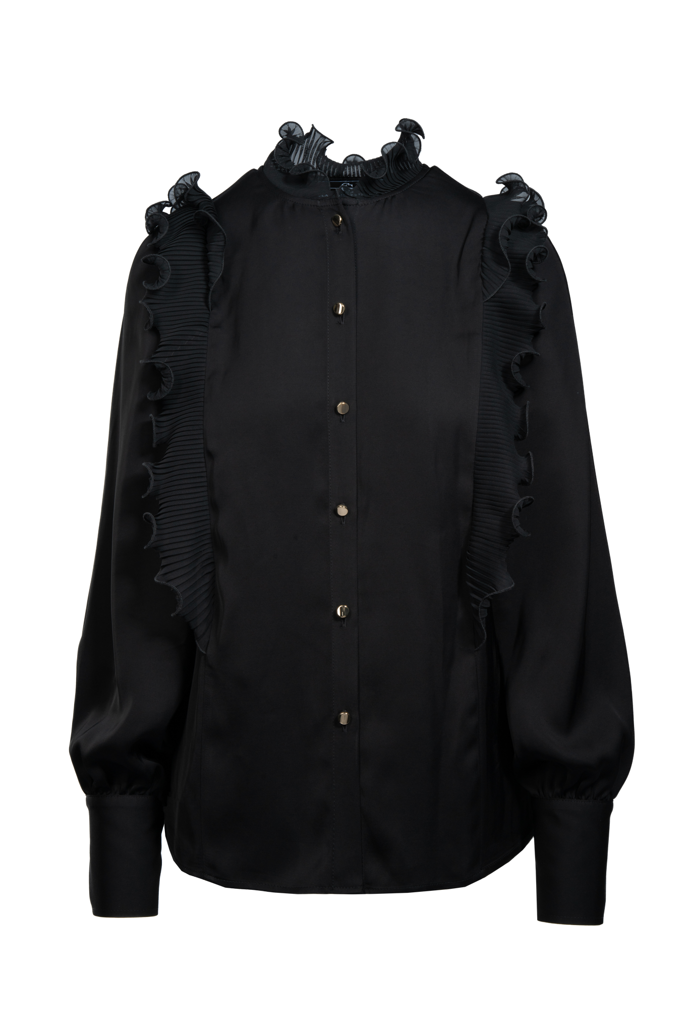 Anlassbluse aus Viskose mit Plissee-Falten