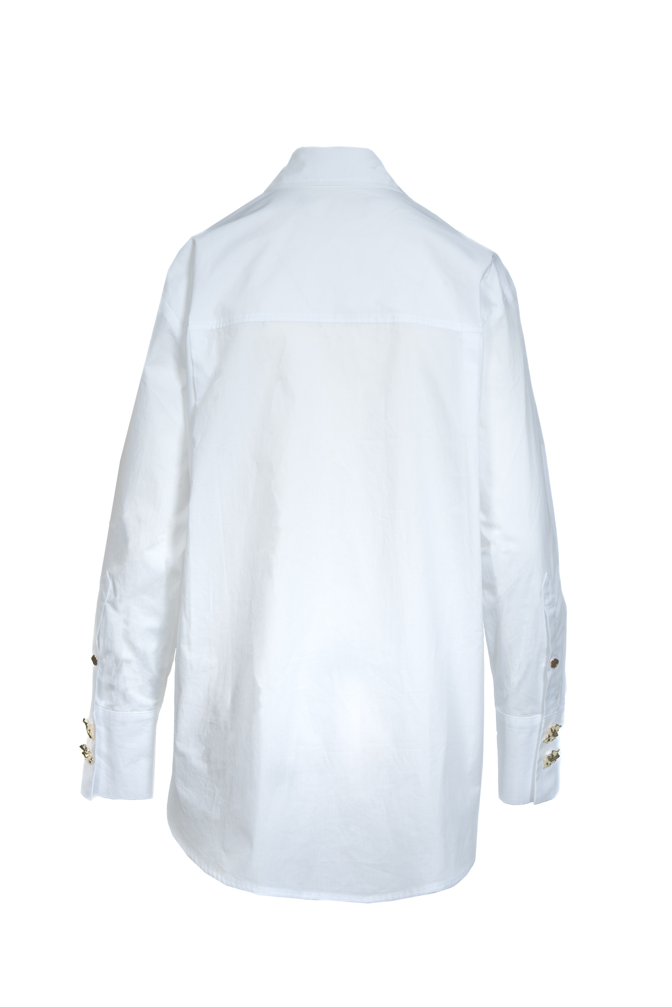 Oversized Hemdbluse aus Popelin - mit Brosche zum Knoten