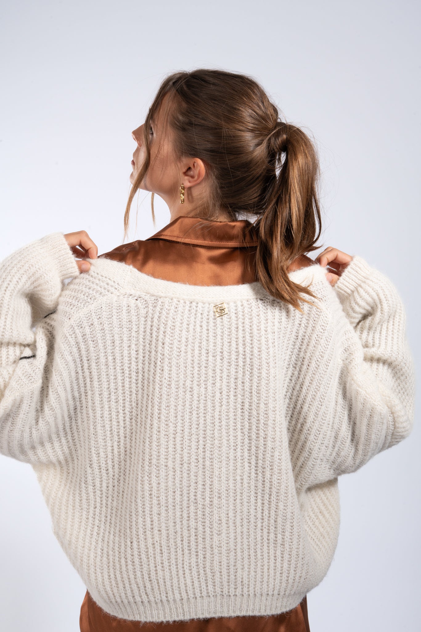 Strick-Cardigan mit Flower Application